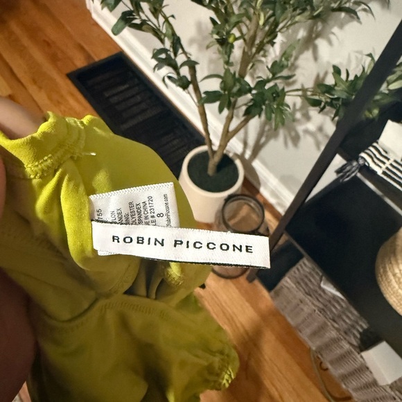 Robin Piccone Yellow One Piece Swimsuit with Plunging V-Neckline size 8 - Picture 8 of 9